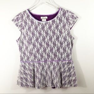 Matilda Jane Lace Sleeveless Peplum Top